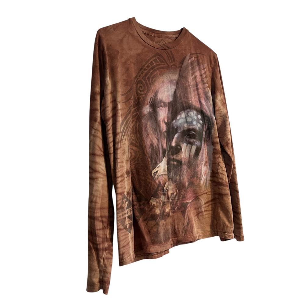 The Mountain Evolution Native American Indian AOP Shirt Sz Medium Long Sleeve - Picture 3 of 16